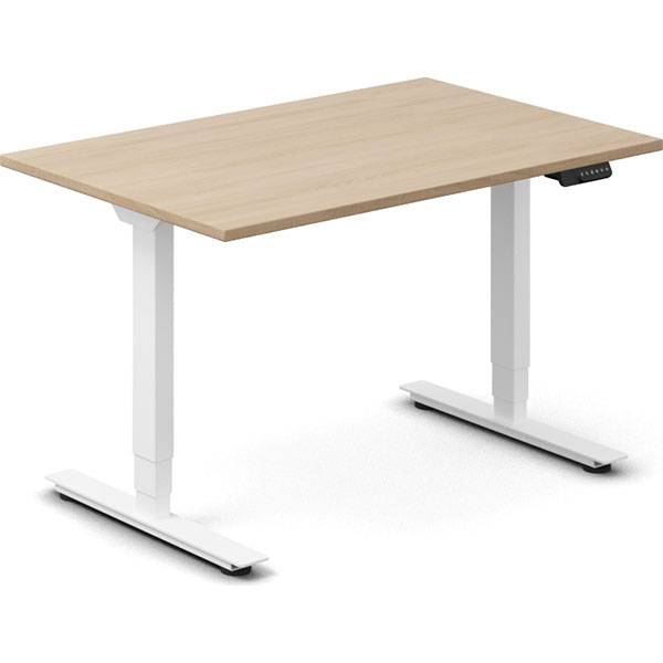 Office h&aelig;ve-s&aelig;nkebord 120x80cm eg laminat med hvidt stel