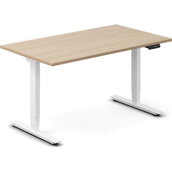 Office h&aelig;ve-s&aelig;nkebord 140x80cm eg laminat med hvidt stel