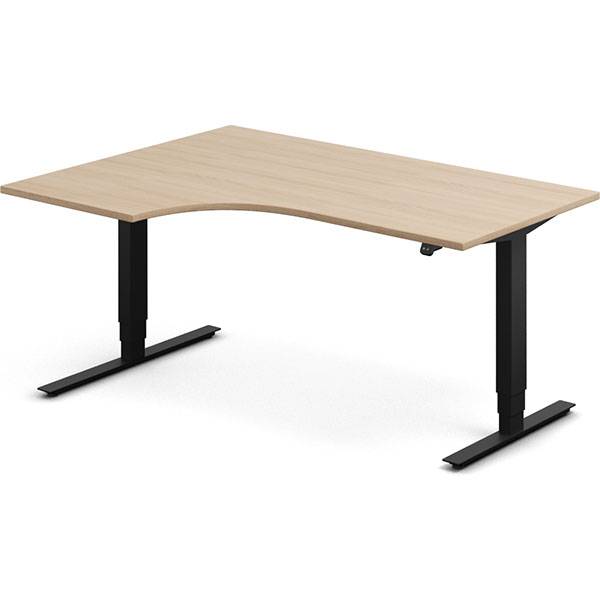 Office h&aelig;ve-s&aelig;nkebord venstrevendt 160x120cm eg med sort stel