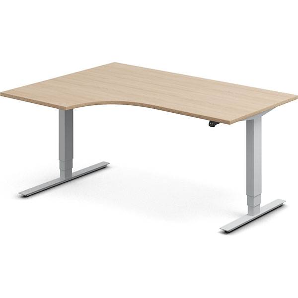 Office h&aelig;ve-s&aelig;nkebord venstrevendt 160x120cm eg med s&oslash;lv stel