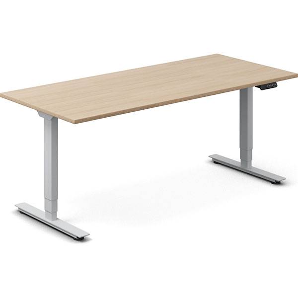 Office h&aelig;ve-s&aelig;nkebord 180x80cm eg laminat med s&oslash;lv stel