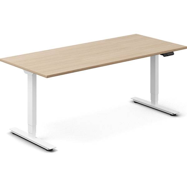 Office h&aelig;ve-s&aelig;nkebord 180x80cm eg laminat med hvidt stel