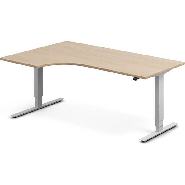 Office h&aelig;ve-s&aelig;nkebord venstrevendt 180x120cm eg med s&oslash;lv stel