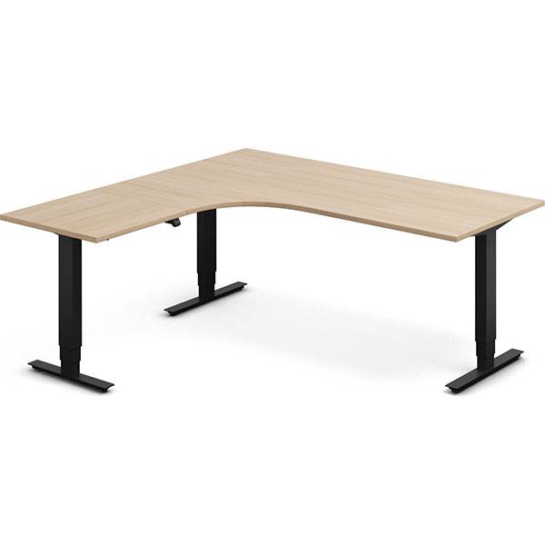Office h&aelig;ve-s&aelig;nkebord venstrevendt 180x180cm eg med sort stel