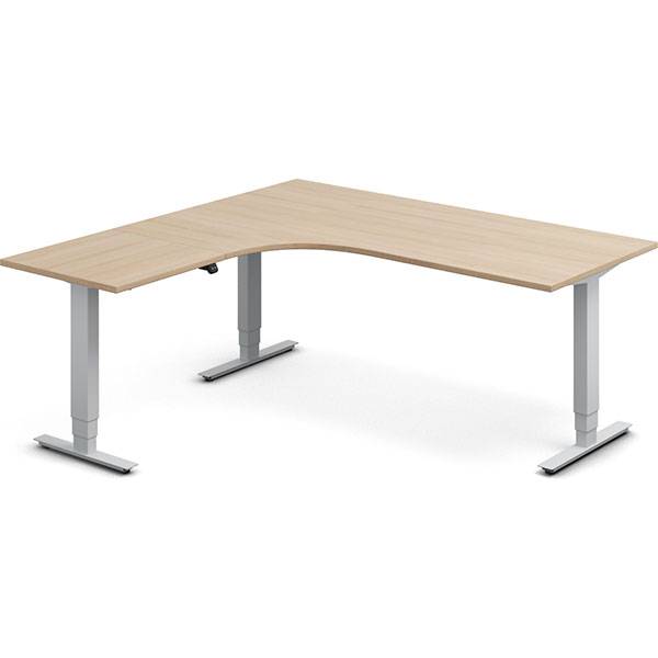 Office h&aelig;ve-s&aelig;nkebord venstrevendt 180x180cm eg med s&oslash;lv stel