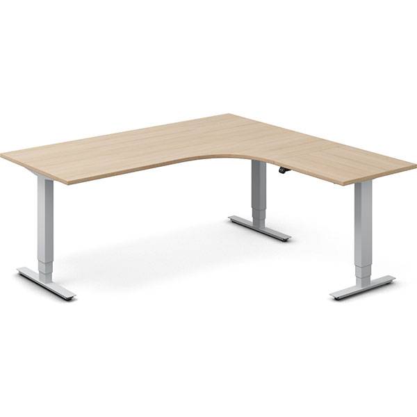 Office h&aelig;ve-s&aelig;nkebord h&oslash;jrevendt 180x180cm eg med s&oslash;lv stel