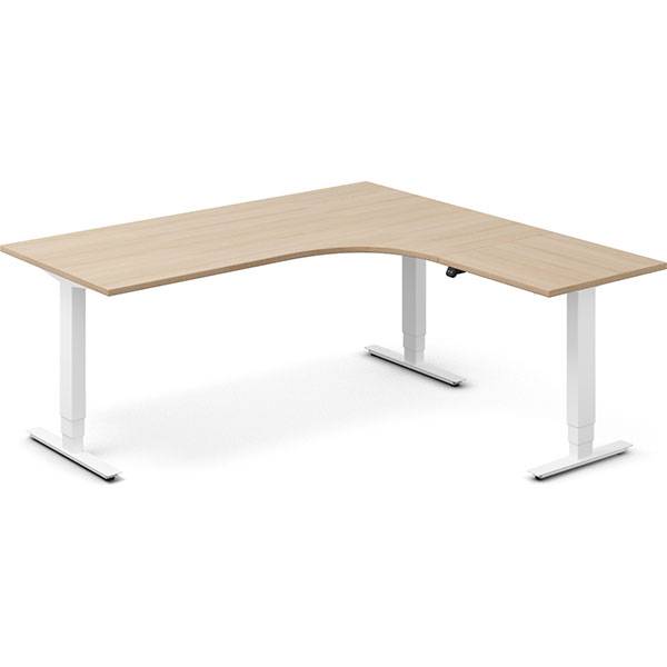 Office h&aelig;ve-s&aelig;nkebord h&oslash;jrevendt 180x180cm eg med hvidt stel
