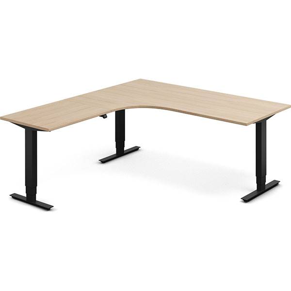 Office h&aelig;ve-s&aelig;nkebord venstrevendt 180x200cm eg med sort stel