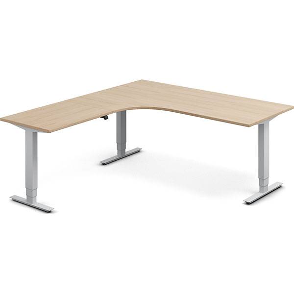 Office h&aelig;ve-s&aelig;nkebord venstrevendt 180x200cm eg med s&oslash;lv stel