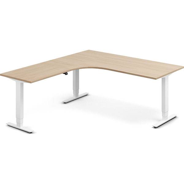 Office h&aelig;ve-s&aelig;nkebord venstrevendt 180x200cm eg med hvidt stel