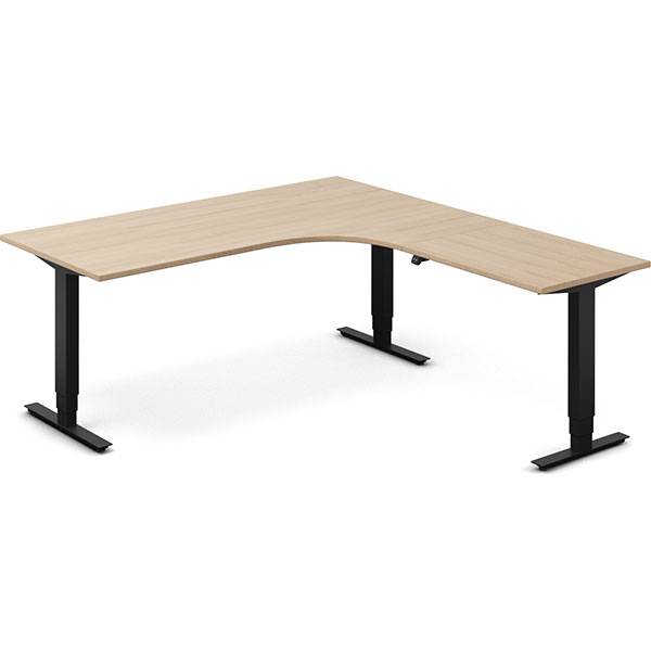 Office h&aelig;ve-s&aelig;nkebord h&oslash;jrevendt 180x200cm eg med sort stel