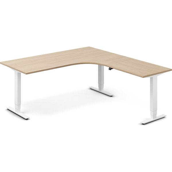 Office h&aelig;ve-s&aelig;nkebord h&oslash;jrevendt 180x200cm eg med hvidt stel