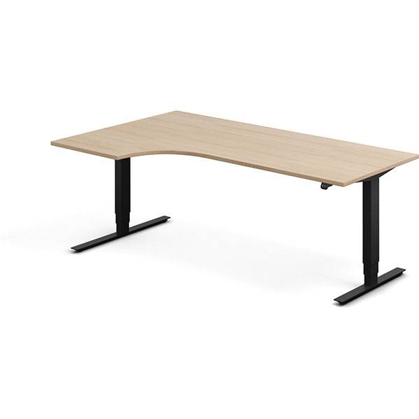 Office h&aelig;ve-s&aelig;nkebord venstrevendt 200x120cm eg med sort stel