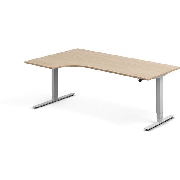 Office h&aelig;ve-s&aelig;nkebord venstrevendt 200x120cm eg med s&oslash;lv stel