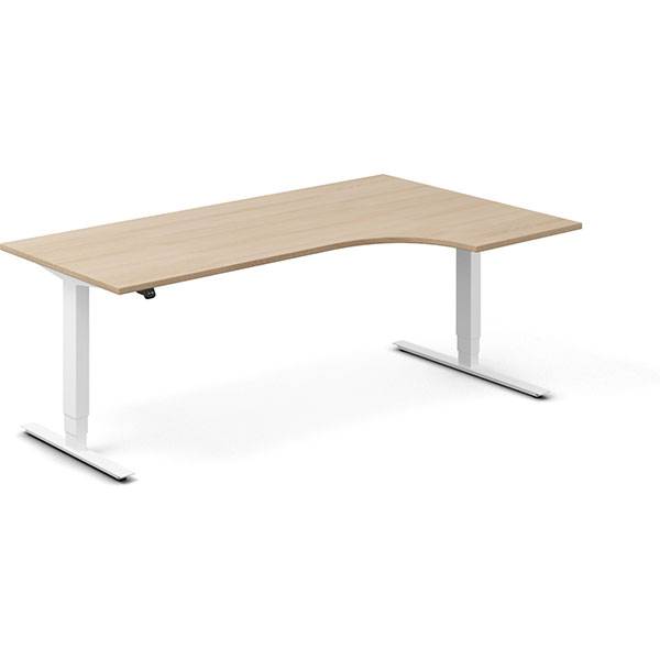 Office h&aelig;ve-s&aelig;nkebord h&oslash;jrevendt 200x120cm eg med hvidt stel