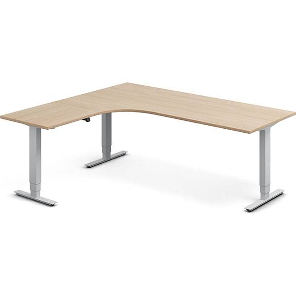 Office h&aelig;ve-s&aelig;nkebord venstrevendt 200x180cm eg med s&oslash;lv stel