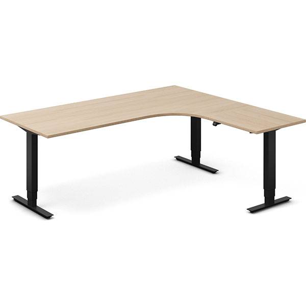 Office h&aelig;ve-s&aelig;nkebord h&oslash;jrevendt 200x180cm eg med sort stel