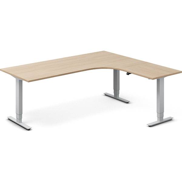 Office h&aelig;ve-s&aelig;nkebord h&oslash;jrevendt 200x180cm eg med s&oslash;lv stel