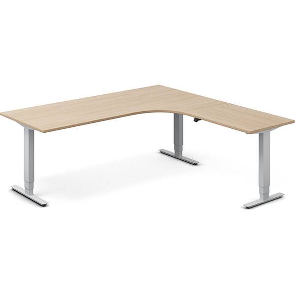 Office h&aelig;ve-s&aelig;nkebord h&oslash;jrevendt 200x200cm eg med s&oslash;lv stel