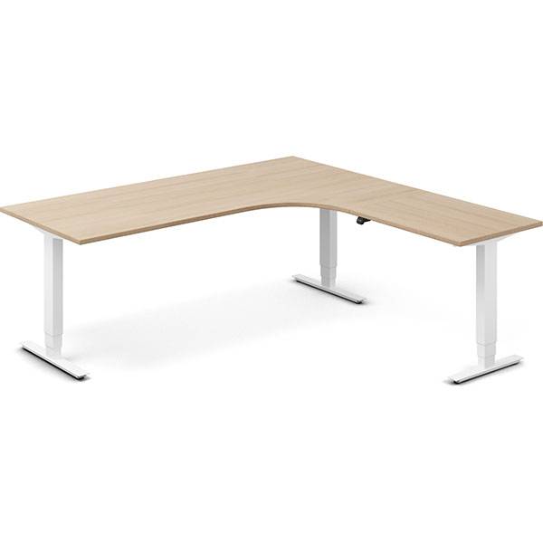 Office h&aelig;ve-s&aelig;nkebord h&oslash;jrevendt 200x200cm eg med hvidt stel