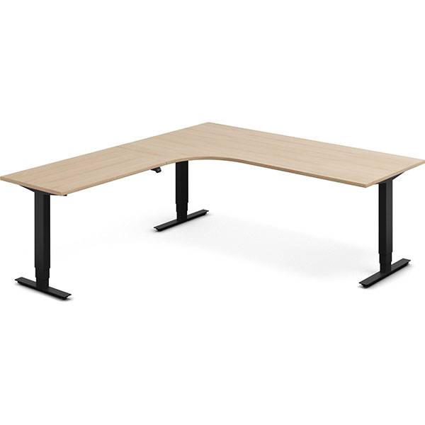 Office h&aelig;ve-s&aelig;nkebord h&oslash;jrevendt 200x220cm eg med sort stel