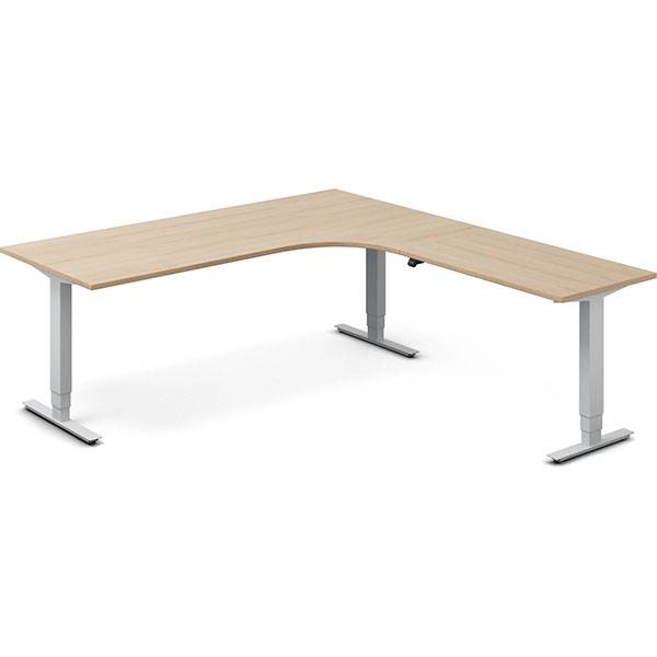 Office h&aelig;ve-s&aelig;nkebord h&oslash;jrevendt 200x220cm eg med s&oslash;lv stel