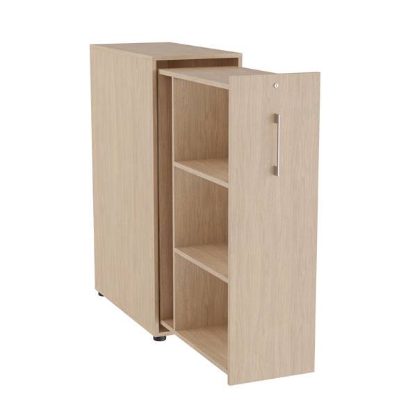 Office Towerskab 120x40cm venstre &aring;bning eg med alugr&aring;t greb