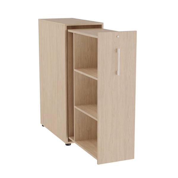 Office Towerskab 120x40cm venstre &aring;bning eg med hvidt greb
