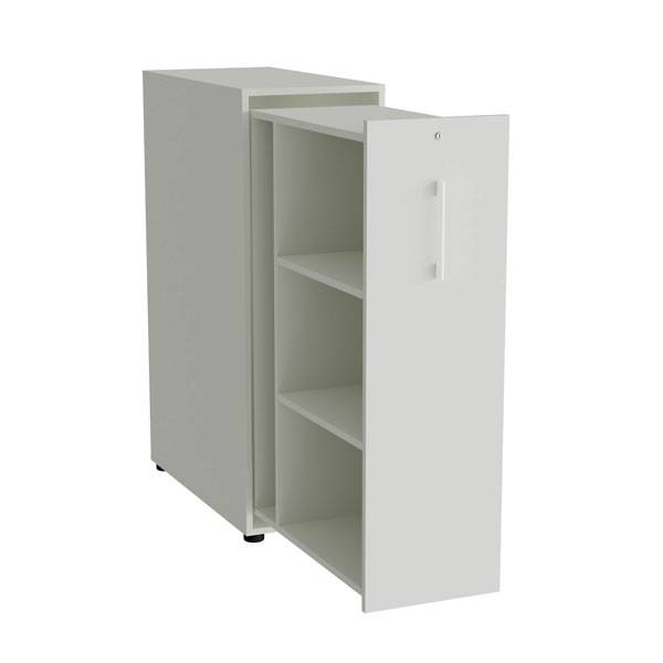 Office Towerskab 120x40cm venstre &aring;bning lys gr&aring; med hvidt greb