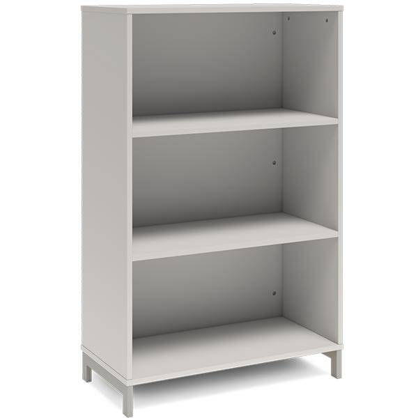Office bogreol 1275x800x400mm lys grå med alugrå benramme