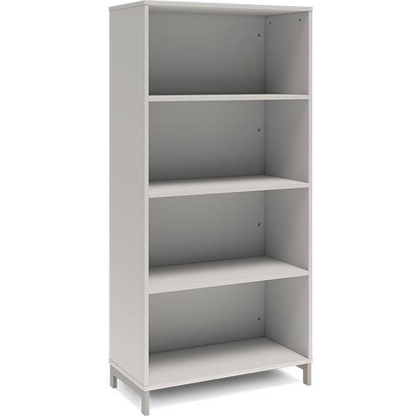Office bogreol 1660x800x400mm lys grå med alugrå benramme