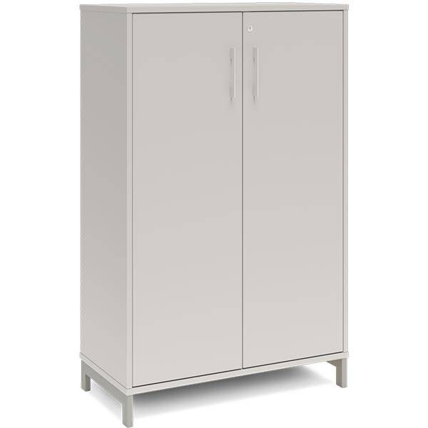 Office kontorskab 1275x800x400mm lys gr&aring; med alugr&aring; benramme