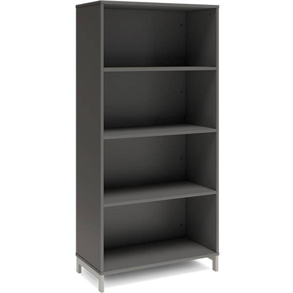 Office bogreol 1660x800x400mm antracit med alugr&aring; benramme