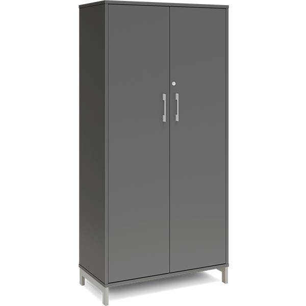 Office kontorskab med 4 hylder 1660x800mm antracit med alugr&aring;t stel