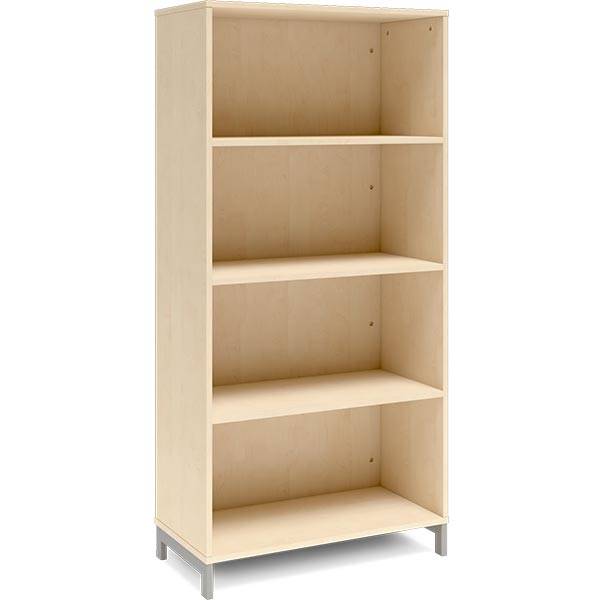 Office bogreol 1660x800x400mm birk med alugr&aring; benramme