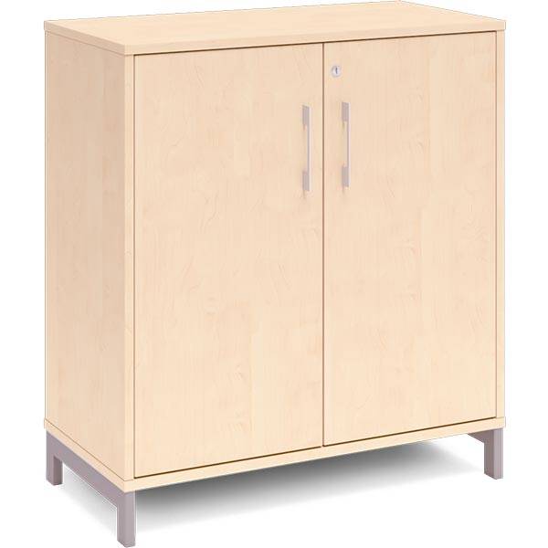 Office kontorskab 890x800mm birk med alugr&aring;t stel