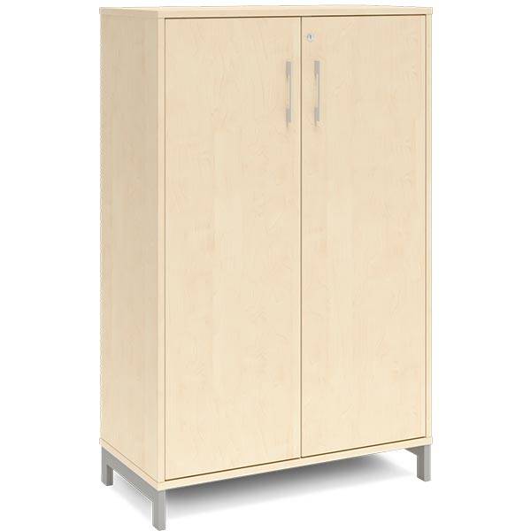 Office kontorskab 1275x800x400mm birk med alugr&aring; benramme