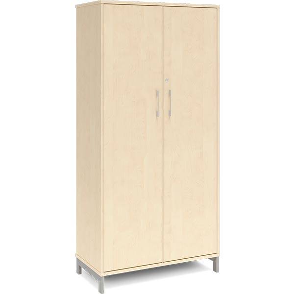 Office kontorskab med 4 hylder 1660x800mm birk med alugr&aring;t stel