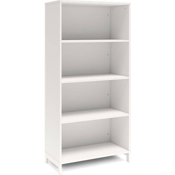 Office bogreol 1660x800x400mm hvid med hvid benramme