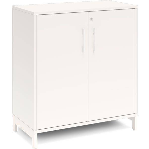 Office kontorskab 890x800mm hvid med hvidt stel