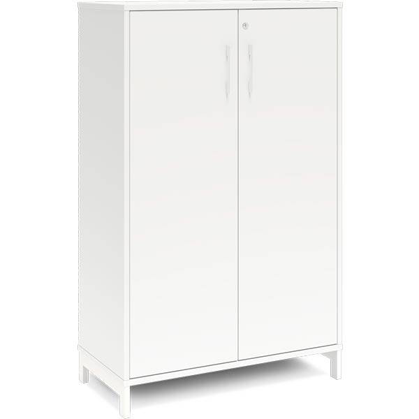 Office kontorskab 1275x800x400mm hvid med hvid benramme