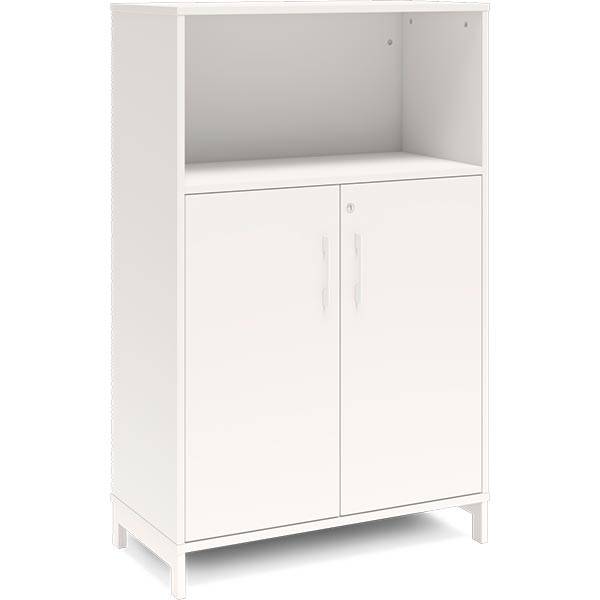 Office kontorskab 1275x800mm hvid med hvidt stel