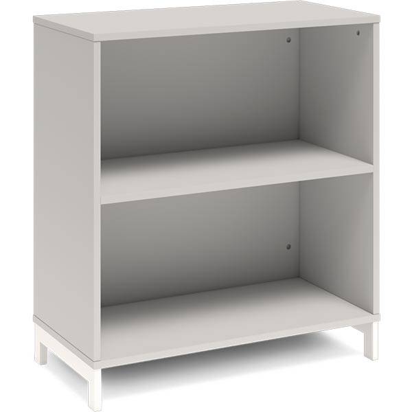 Office bogreol 890x800x400mm lys gr&aring; med hvid benramme