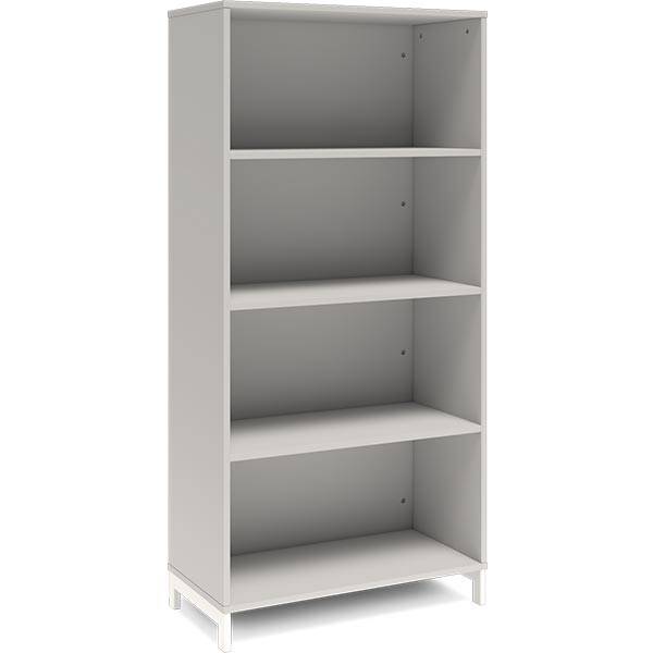 Office bogreol 1660x800x400mm lys gr&aring; med hvid benramme