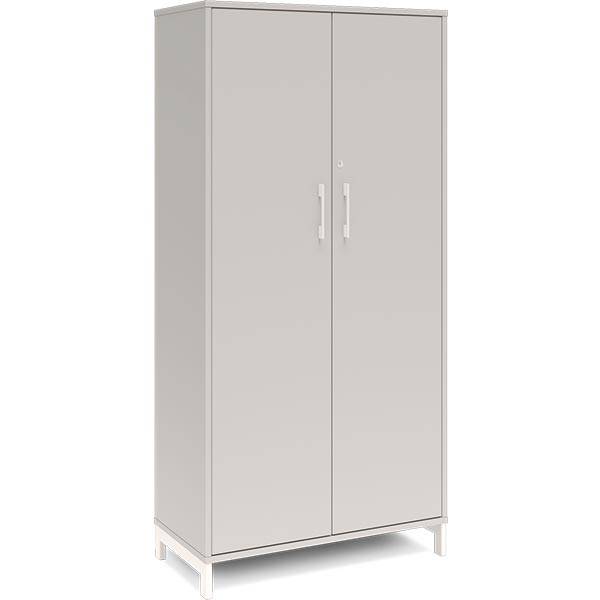 Office kontorskab med 4 hylder 1660x800mm lys gr&aring; med hvidt stel