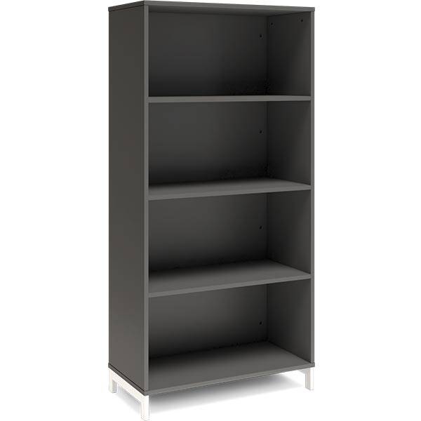 Office bogreol 1660x800x400mm antracit med hvid benramme