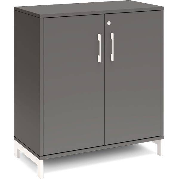 Office kontorskab 890x800mm antracit med hvidt stel