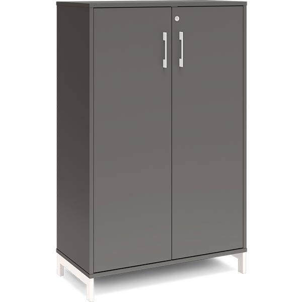 Office kontorskab 1275x800x400mm antracit med hvid benramme