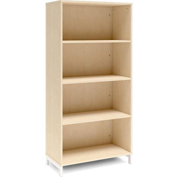 Office bogreol 1660x800x400mm birk med hvid benramme