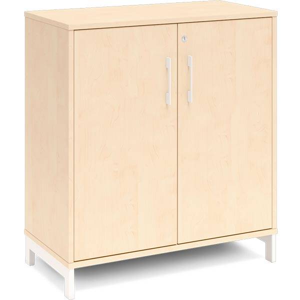 Office kontorskab 890x800mm birk med hvidt stel